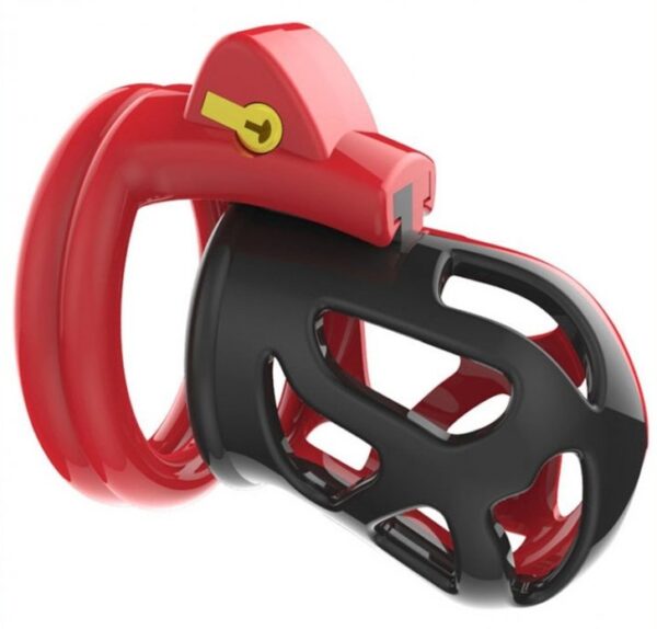 Cage de chasteté Joker 7.5 x 3cm Rouge-Noir – Image 2