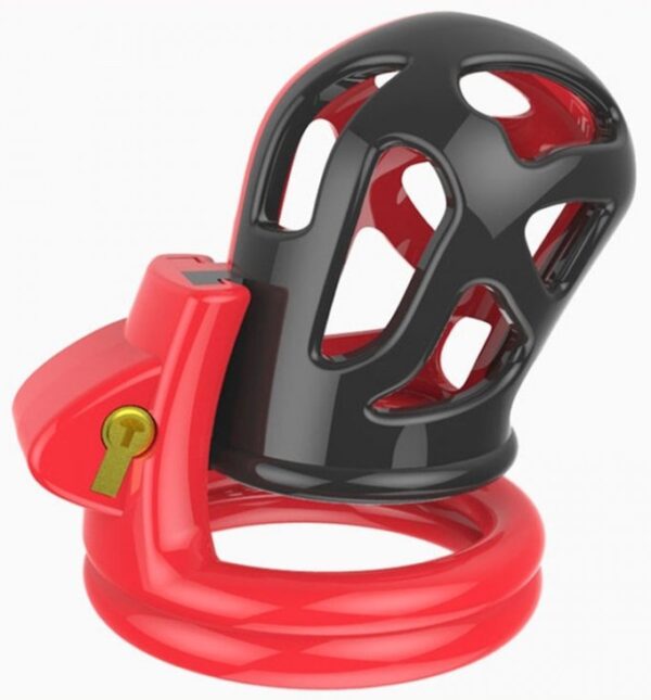 Cage de chasteté Joker 7.5 x 3cm Rouge-Noir – Image 3