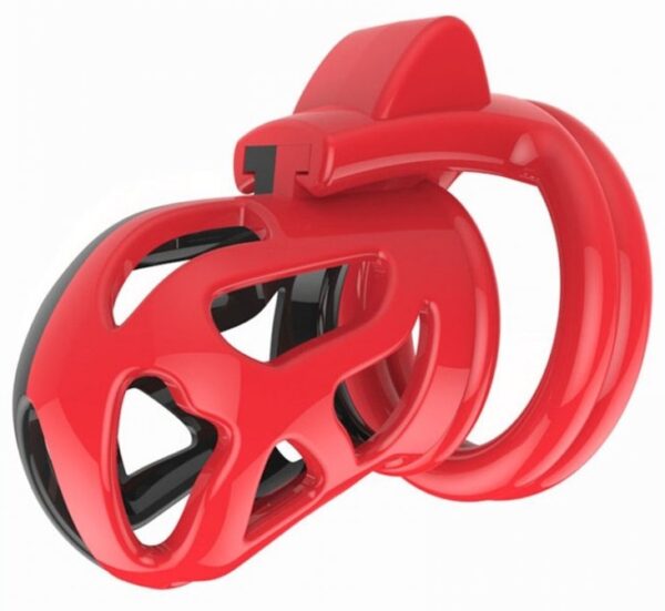 Cage de chasteté Joker 7.5 x 3cm Rouge-Noir – Image 4