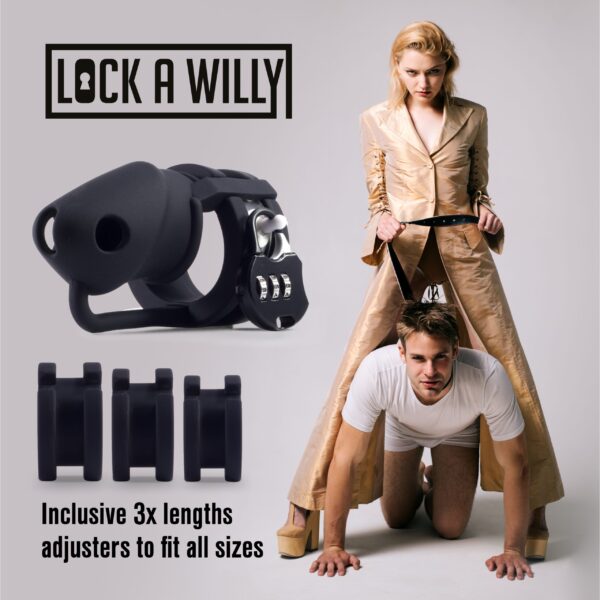 Cage de chasteté Lock A Willy 11 x 3cm Noire – Image 4