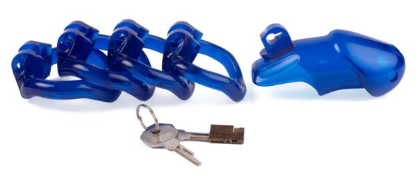 Cage de chasteté Lock Up 9.4 x 3.2cm Bleue – Image 2