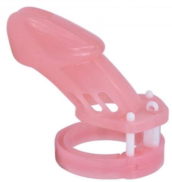 Cage de chasteté Locky 8 x 3.3 cm Rose – Image 3