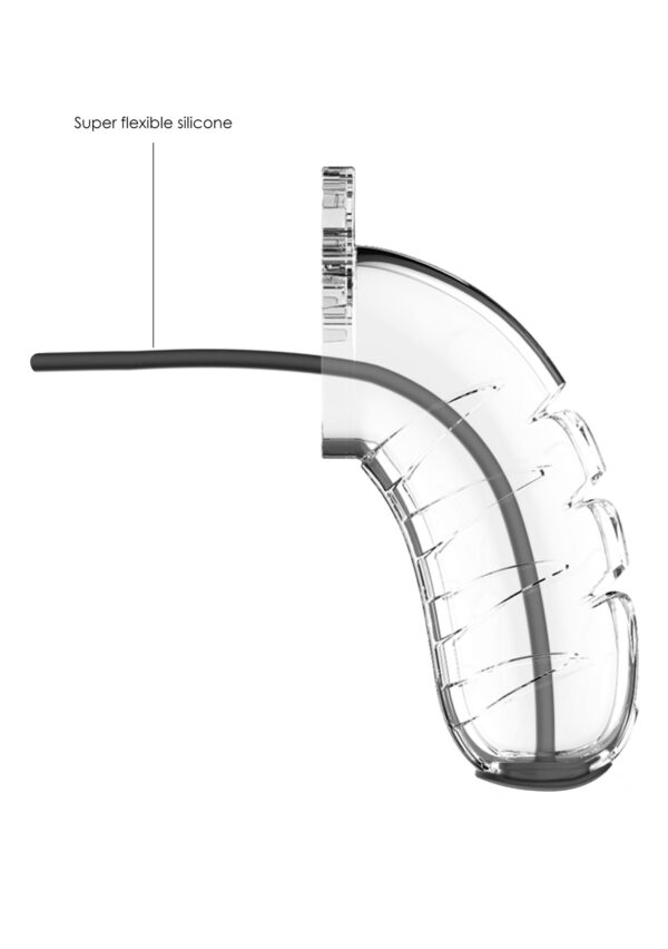 Cage de chasteté Mancage avec Tige urètre 11.5 x 3.5cm Transparente - Tige 20cm - Diamètre 3mm – Image 3
