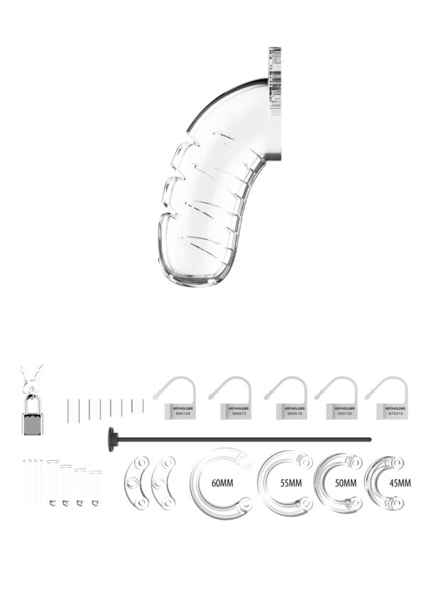 Cage de chasteté Mancage avec Tige urètre 11.5 x 3.5cm Transparente - Tige 20cm - Diamètre 3mm – Image 4