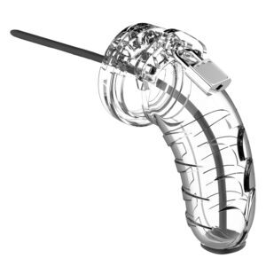 Cage de chasteté Mancage avec Tige urètre 11.5 x 3.5cm Transparente - Tige 20cm - Diamètre 3mm
