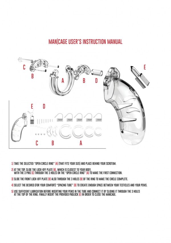 Cage de chasteté ManCage Modèle 04 11 x 3.5 cm Transparente – Image 4