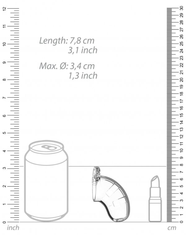 Cage de chasteté ManCage Modèle 13 6.5 x 3.4cm Transparente – Image 3
