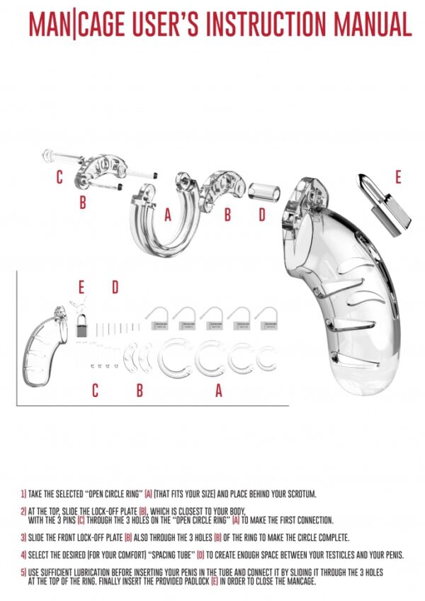 Cage de chasteté ManCage Modèle 13 6.5 x 3.4cm Transparente – Image 6