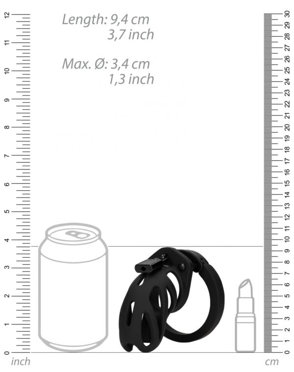 Cage de chasteté ManCage Modèle 24 - 9 x 3.5cm Noire – Image 5