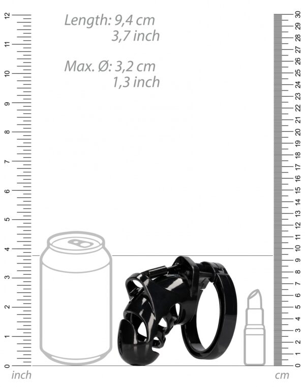 Cage de chasteté ManCage Modèle 25 - 9 x 3.5cm Noire – Image 5