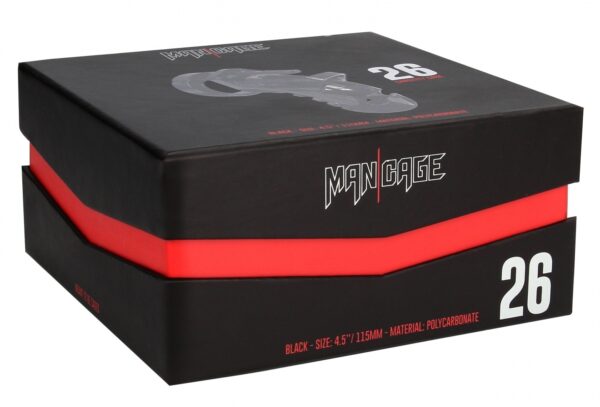 Cage de chasteté ManCage Modèle 26 - 11.5 x 3.5 cm Noire – Image 2