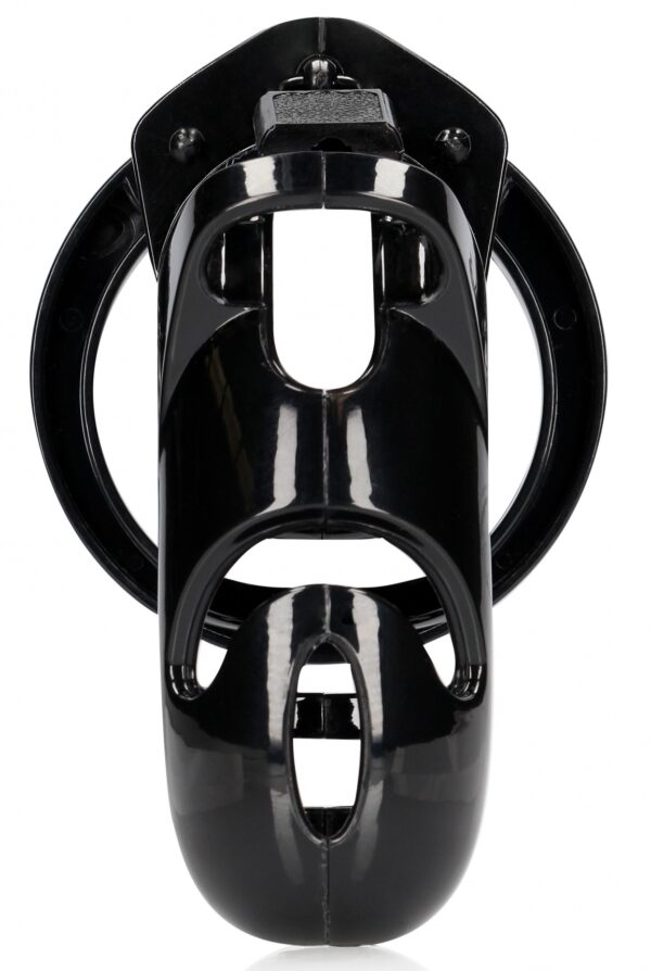 Cage de chasteté ManCage Modèle 26 - 11.5 x 3.5 cm Noire – Image 3