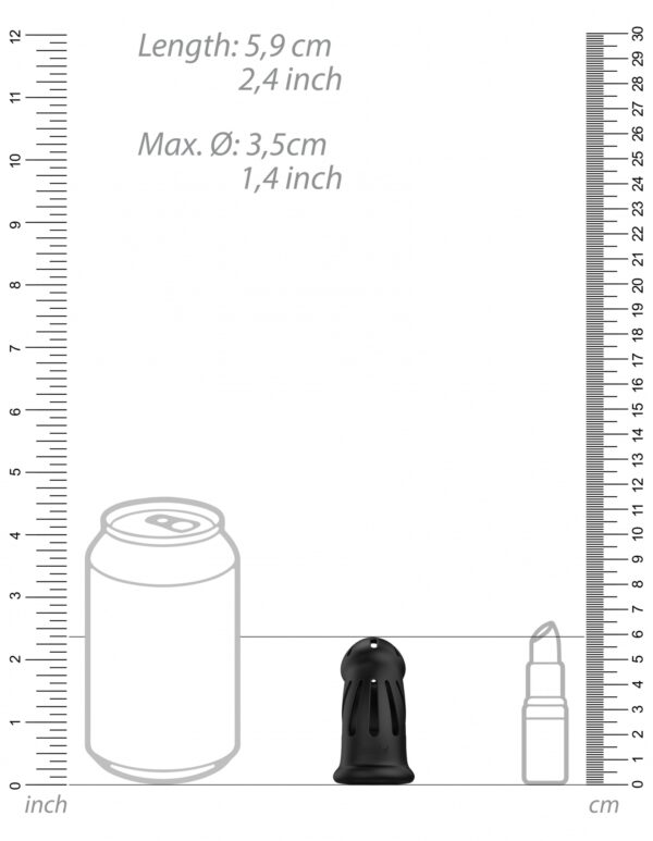 Cage de chasteté ManCage Modèle 27 - 9.6 x 3.5cm Noire – Image 5