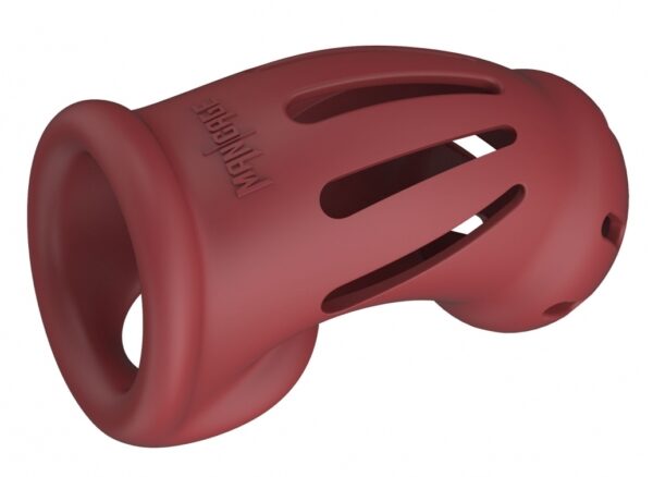 Cage de chasteté ManCage Modèle 28 - 9.5 x 3.5cm Rouge – Image 3