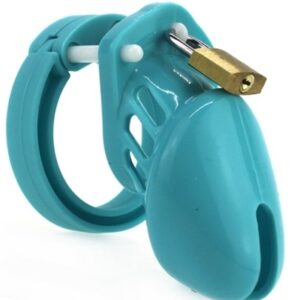 Cage de chasteté Silicone 7 x 3.3 cm Bleu