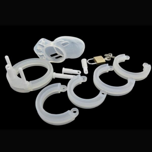 Cage de chasteté Silicone Bran 9 x 3cm Blanche – Image 3