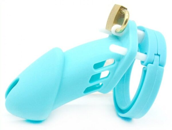 Cage de chasteté Silicone Bran 9 x 3cm Bleue – Image 2