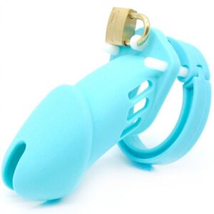 Cage de chasteté Silicone Bran 9 x 3cm Bleue
