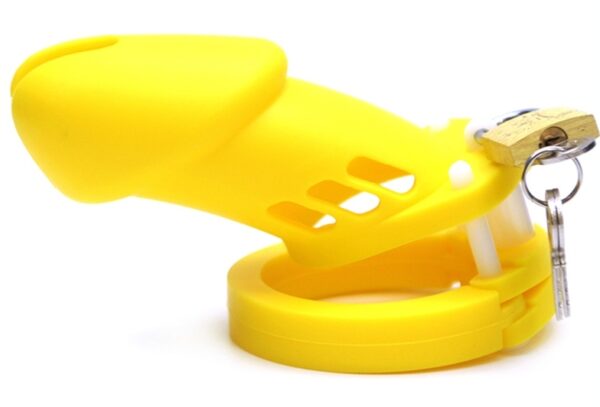 Cage de chasteté Silicone Bran 9 x 3cm Jaune – Image 2