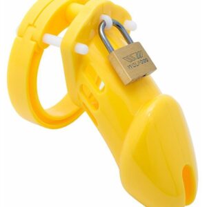 Cage de chasteté Silicone Bran 9 x 3cm Jaune