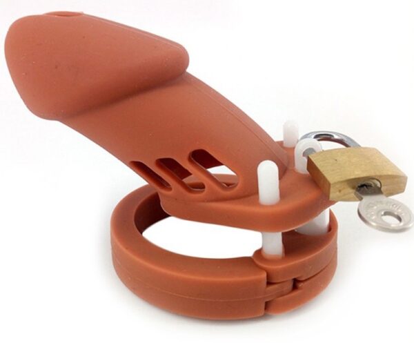 Cage de chasteté Silicone Bran 9 x 3cm Marron – Image 2