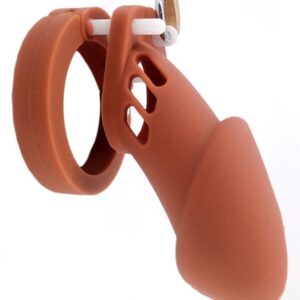 Cage de chasteté Silicone Bran 9 x 3cm Marron