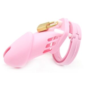 Cage de chasteté Silicone Bran 9  x 3cm Rose