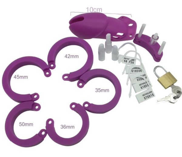 Cage de chasteté Silicone Bran 9 x 3cm Violette – Image 4