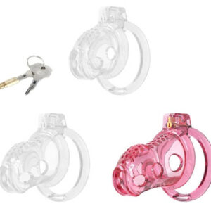 Cage de Chasteté Silicone LOCK HOLE L 8.5 x 4cm Rose