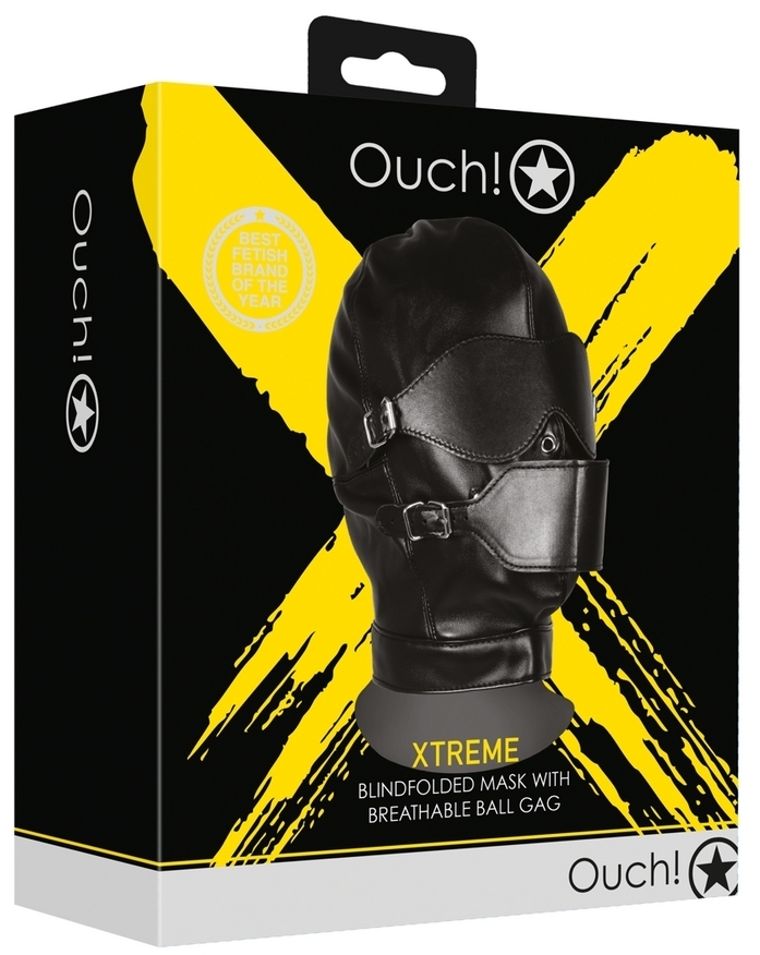 Cagoule avec Masque et Bâillon Blind Mask Gag Noire – Image 2