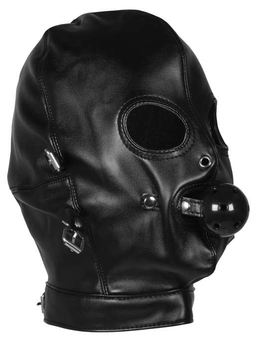Cagoule avec Masque et Bâillon Blind Mask Gag Noire – Image 3