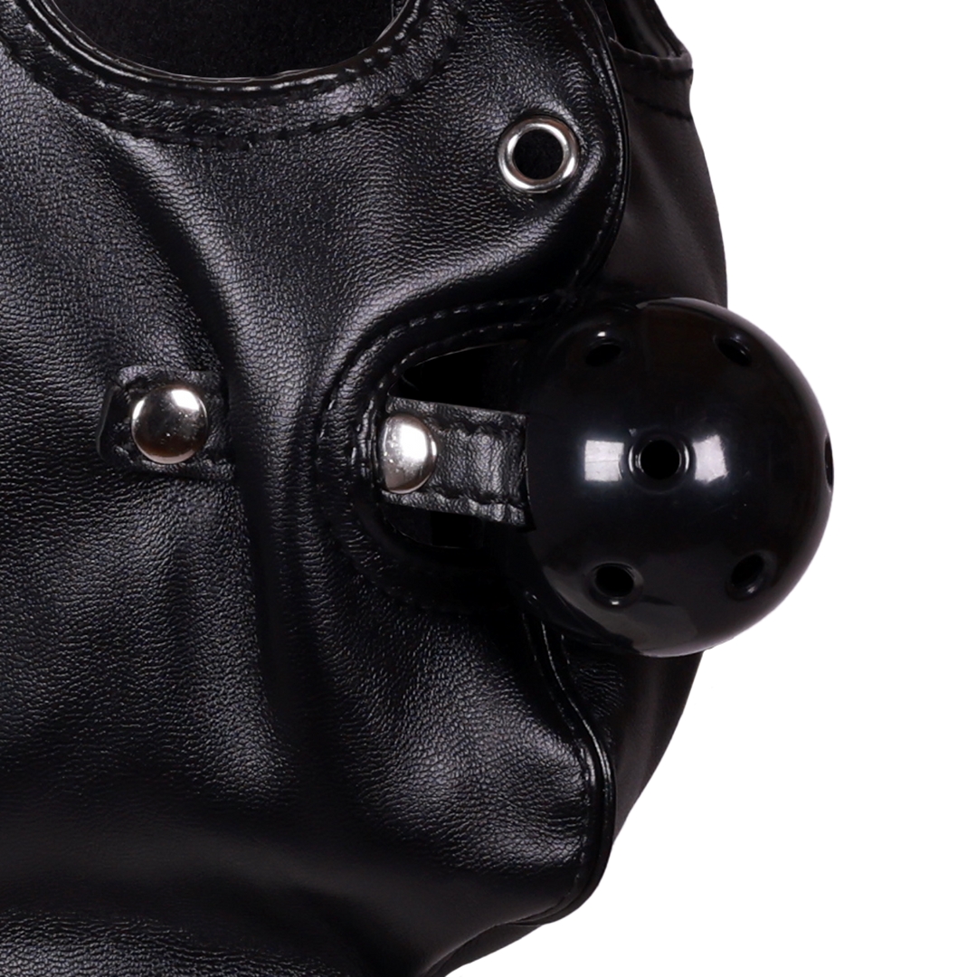Cagoule avec Masque et Bâillon Blind Mask Gag Noire – Image 6