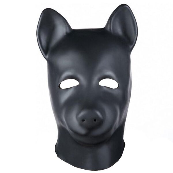 Cagoule en latex Sweety Bear Noire – Image 3