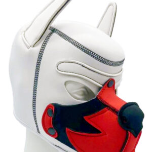 Cagoule Puppy Fox Néoprène Blanc-Rouge