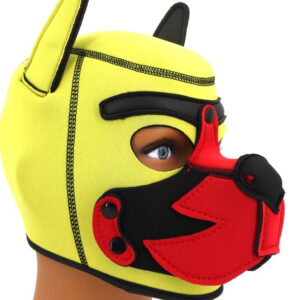 Cagoule Puppy Fox Néoprène Jaune-Rouge