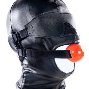 Cagoule SM avec Bâillon et masque Subfull Noire