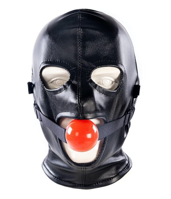Cagoule SM avec Bâillon et masque Subfull Noire – Image 5