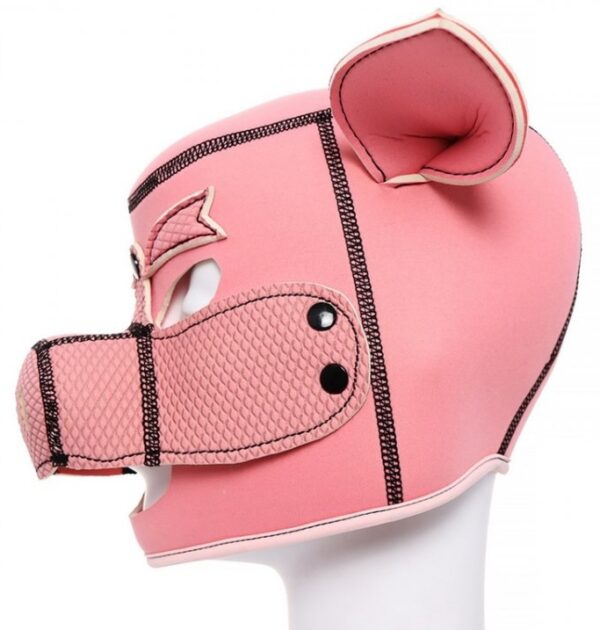Cagoule Tête de cochon Pig Hood Rose – Image 4