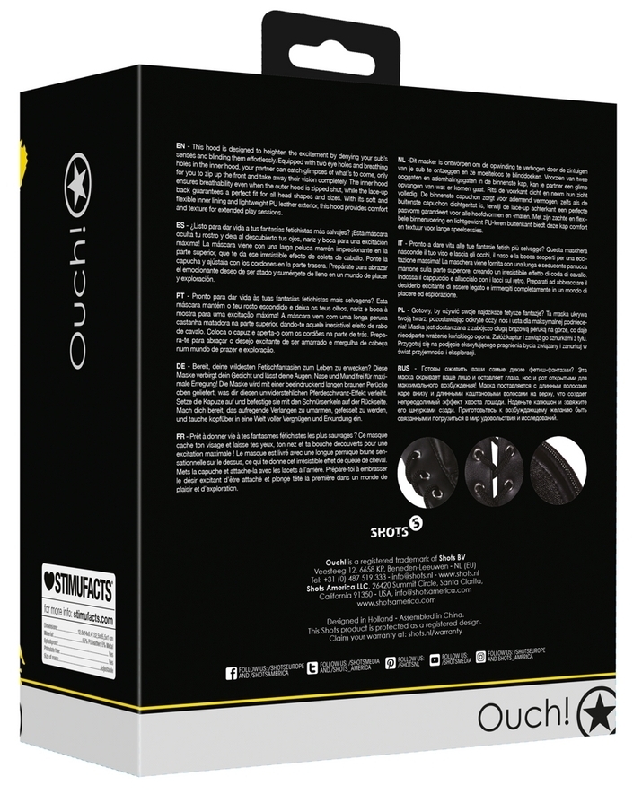 Cagoule Zip-Up Bondage Noire – Image 8