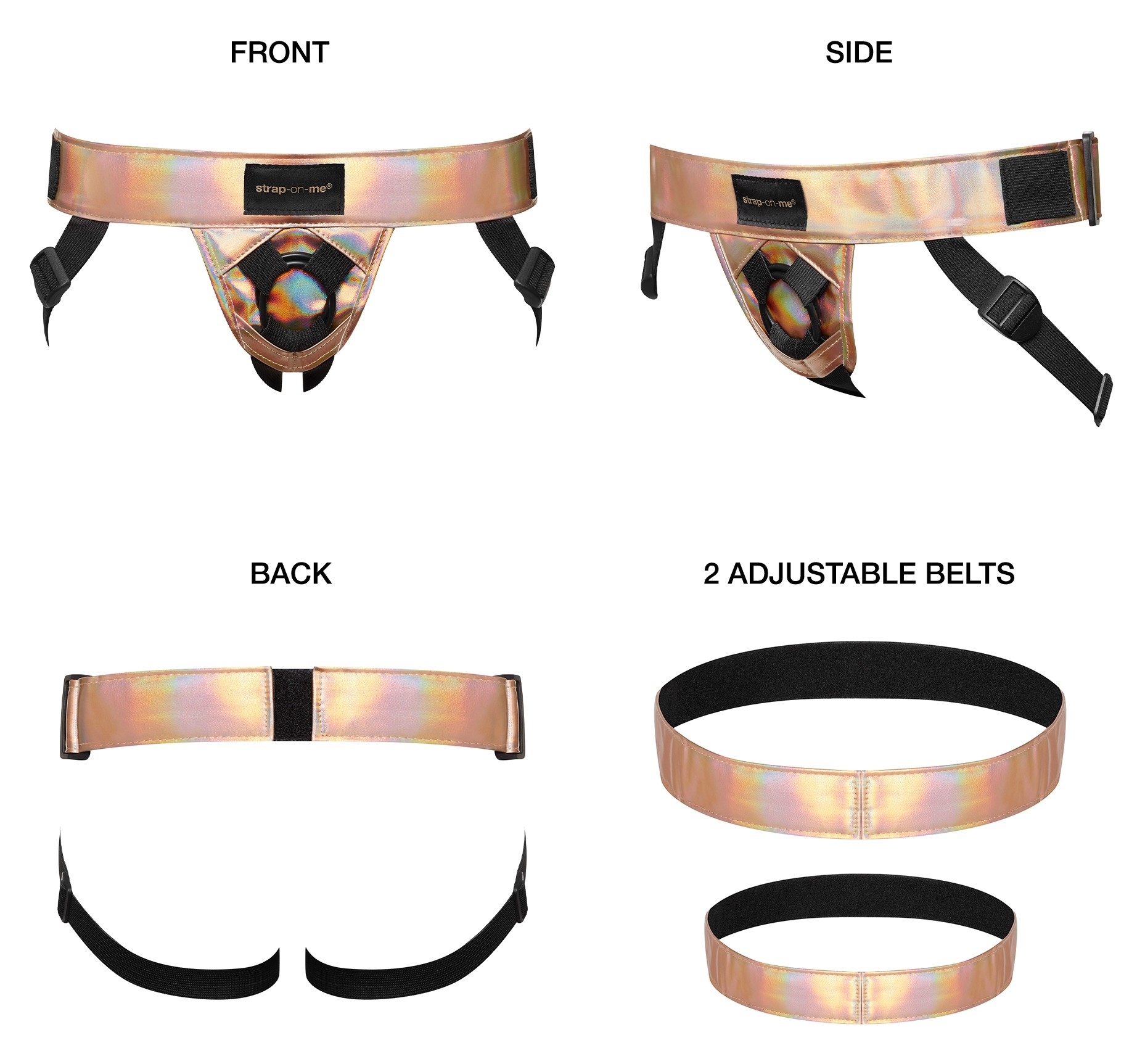 Ceinture Harnais pour Gode Strap-On-Me Rose doré – Image 4