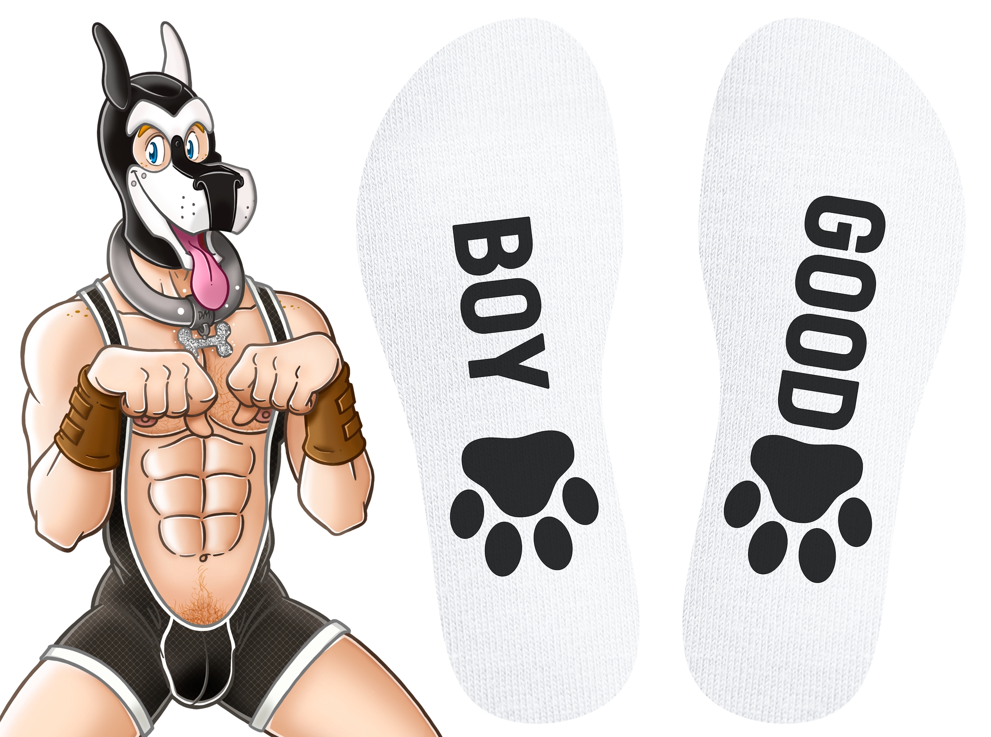 Chaussettes Good Boy Blanc-Noir – Image 3