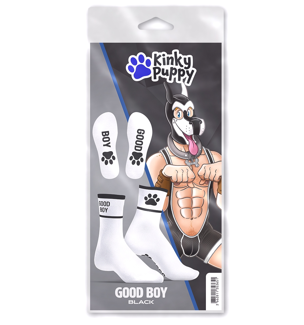 Chaussettes Good Boy Blanc-Noir – Image 4