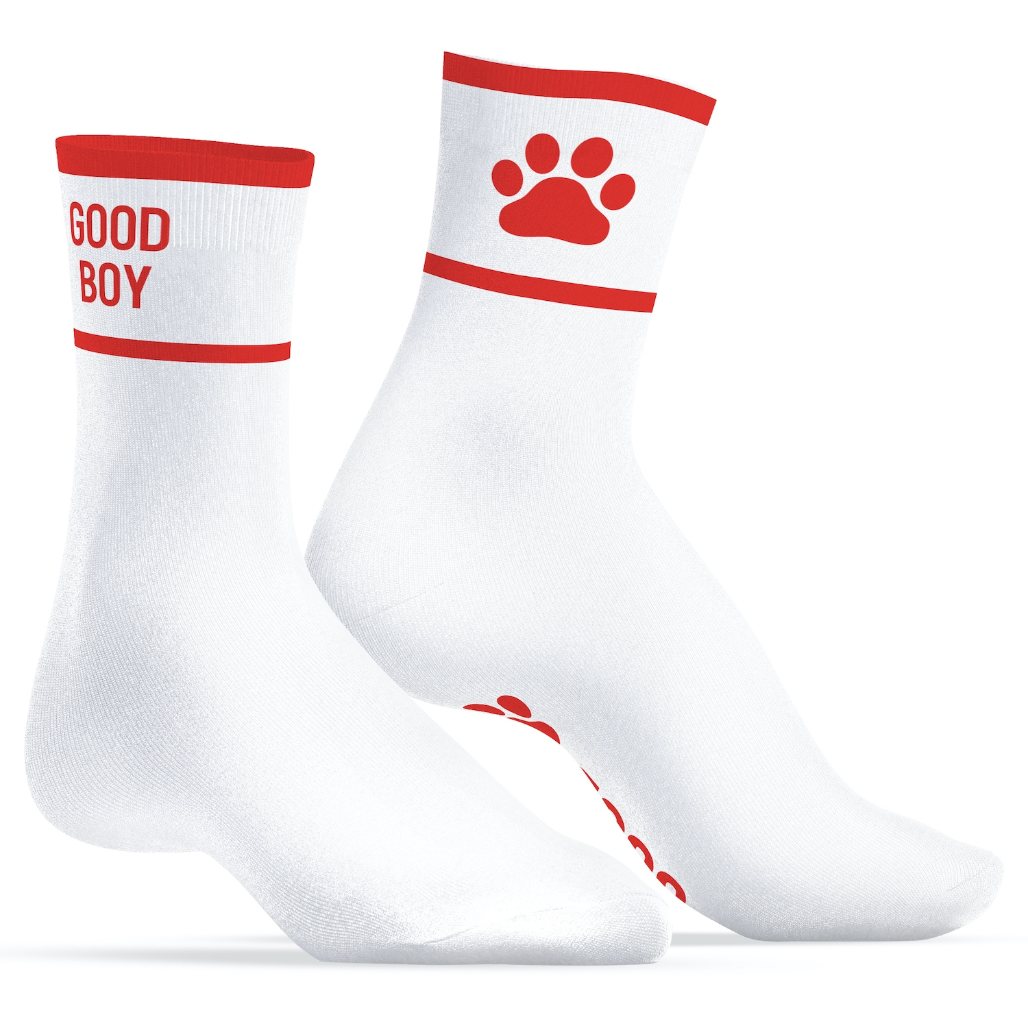 Chaussettes Good Boy Blanc-Rouge