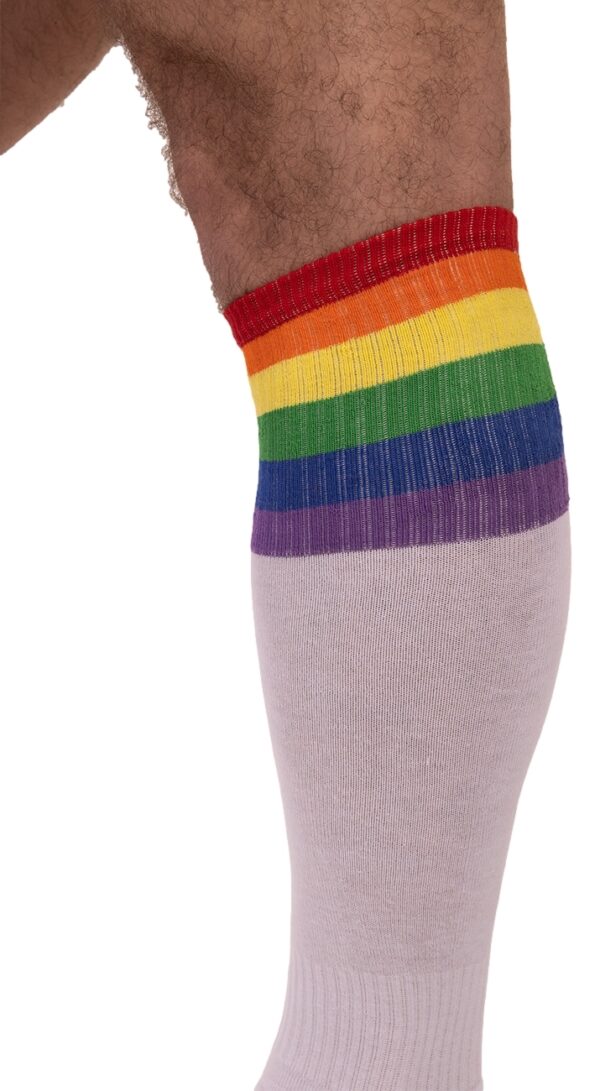 Chaussettes hautes Pride Football Blanches – Image 2