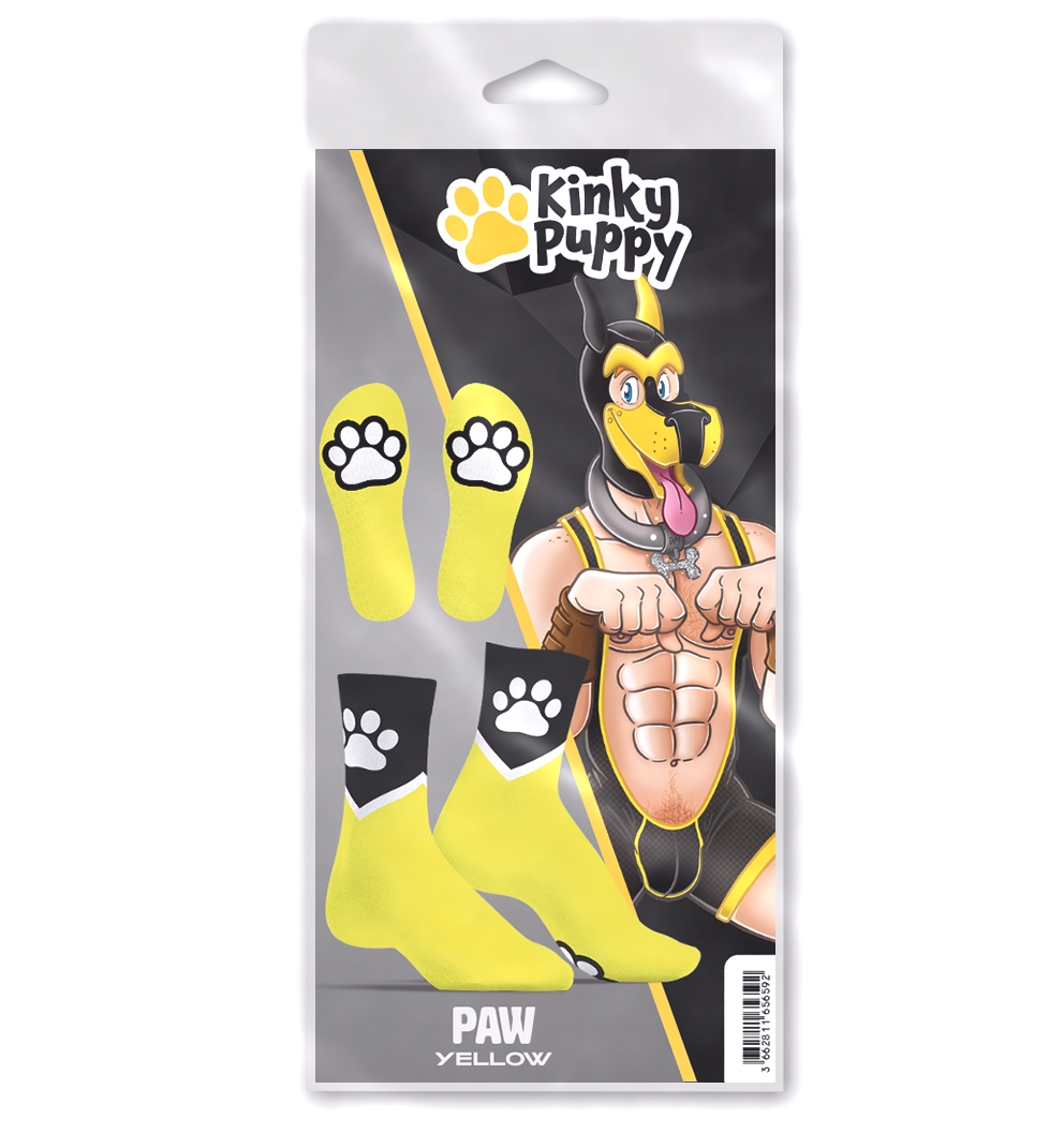 Chaussettes Paw Kinky Puppy Jaunes Fluo – Image 4