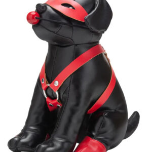 Chien en Simili Bandit 24cm Noir