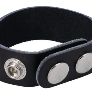 Cockring ajustable en cuir The Leather 3 Snap Noir