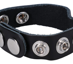Cockring ajustable en cuir The Leather 5 Snap Noir