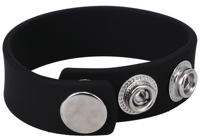 Cockring ajustable en silicone The Silicone 3 Snap Noir