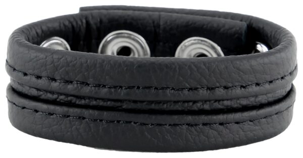 Cockring en cuir 3 Pressions Noir – Image 3